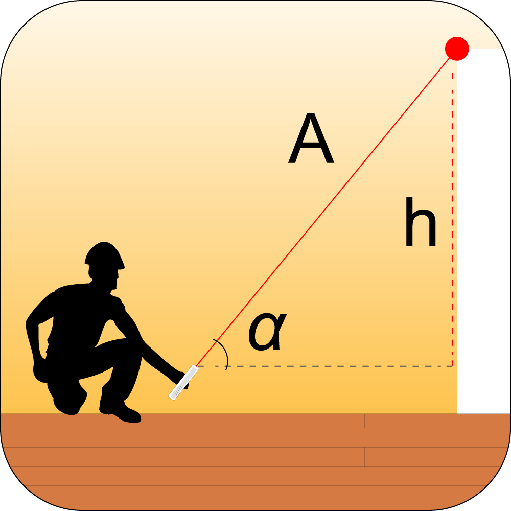 Teorema di Pitagora con sensore di inclinazione. Nei prodotti Condtrol la presenza del sensore di inclinazione velocizza le misurazioni indirette riducendo, ad esempio nel teorema di Pitagora, le azioni in sequenza necessarie per completare l’operazione. Inoltre permette la misurazione di altezze anche in posizioni difficili o impossibili da raggiungere, come quella di una finestra o di un balcone lavorando da terra.