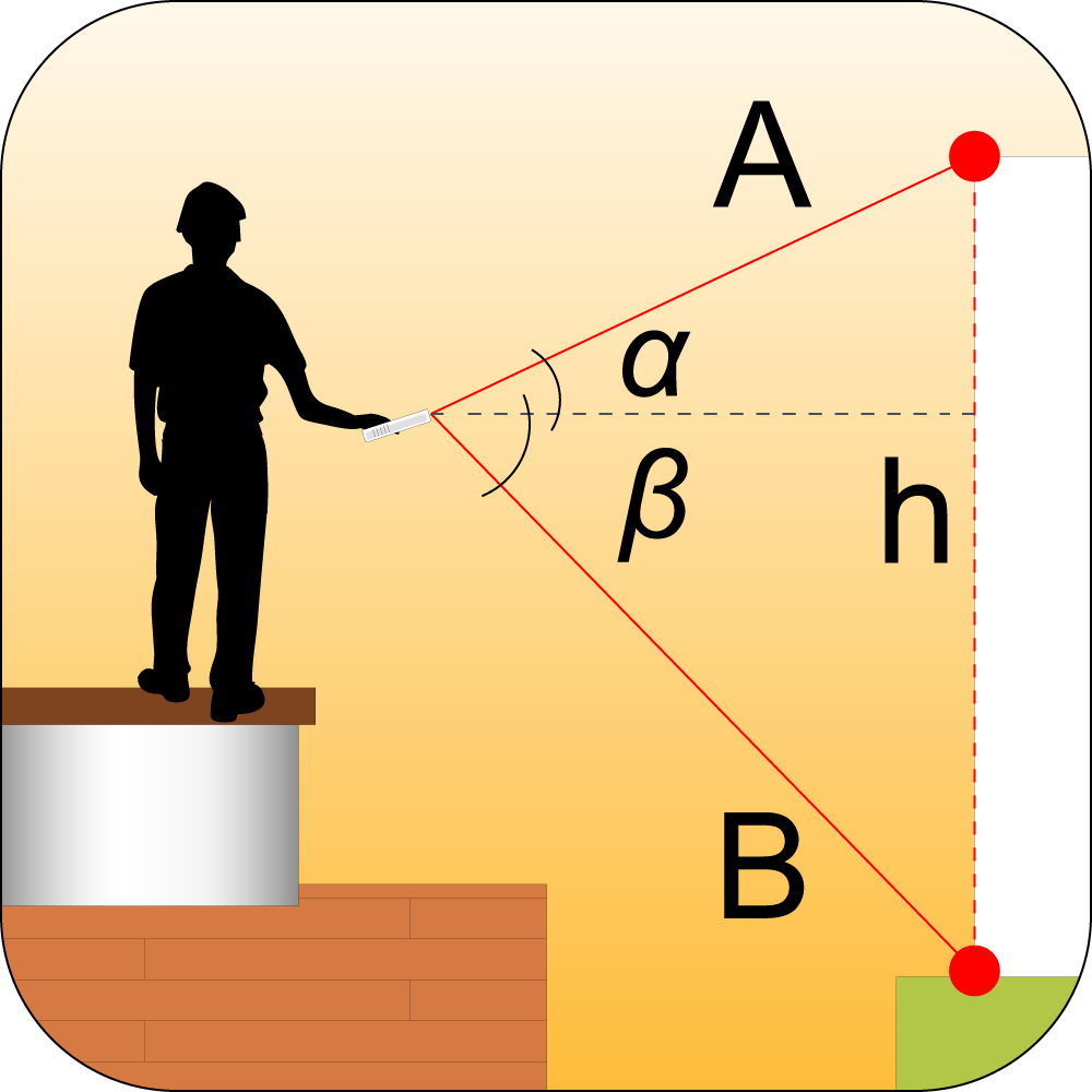 Teorema di Pitagora con sensore di inclinazione. Nei prodotti Condtrol la presenza del sensore di inclinazione velocizza le misurazioni indirette riducendo, ad esempio nel teorema di Pitagora, le azioni in sequenza necessarie per completare l’operazione. Inoltre permette la misurazione di altezze anche in posizioni difficili o impossibili da raggiungere, come quella di una finestra o di un balcone lavorando da terra.